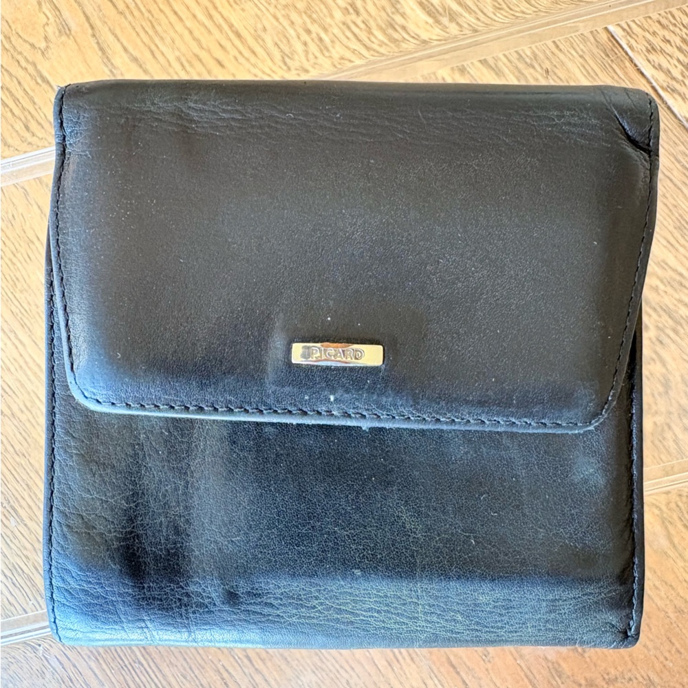 Picard black leather women’s wallet made in Germany